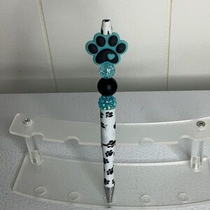 Paw Print Pen with Blue Accents
